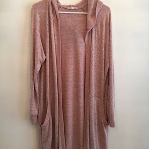 INSPIRED HEARTS LONG CARDIGAN WITH HOODIE